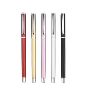 Premium set of 5 business metal gel pens in assorted colors for office writing