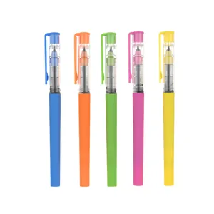 Set of 5 colorful quick-dry direct liquid rollerball pens with needle point tips