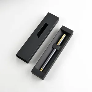 Set Regalo Business Scatola a Cassetto Nera Con Finestra Confezione Penna di Lusso per Riunioni Ufficio Commemorazione