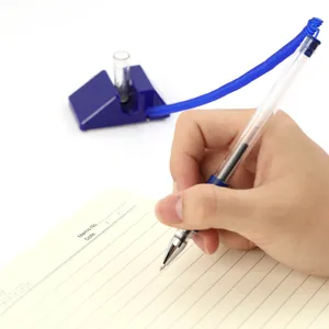 Bureaubaliestift Met Vaste Voet En Elastisch Veerkoord 0,5 mm Gelpen Voor Bank- Hotelbalie Kantoorschrijven Zwart Blauw Rood