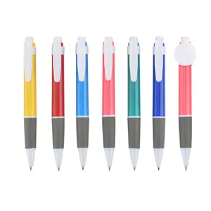 Set of seven colorful retractable ballpoint pens with 0.7mm bullet tips for office use