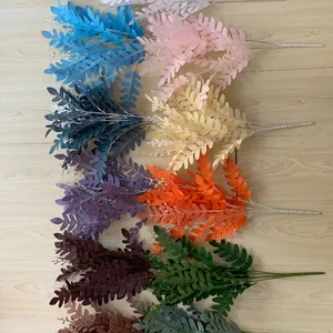 Gedetailleerd overzicht van kunstmatige 5-vork Sophora-bladeren in diverse kleuren