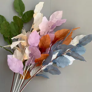 Branches de feuilles de pomélo artificielles colorées pour décorations de mariages