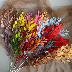 Assorted colorful artificial banyan leaf branches for wedding and stage party decoration