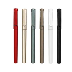 Set of six metallic gel pens in various colors for professional business office use