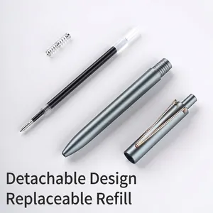 Elegantly designed business gel pen with V-clip and replaceable ink refill