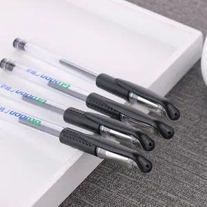 Set mit 4 professionellen schwarzen Gelschreibern mit transparentem Schaft für das Büro