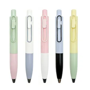 Set of five vibrant retractable gel pens featuring a modern color block design for school