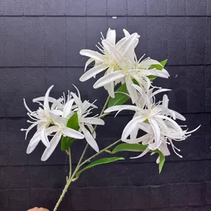 3-Kopf Künstliche Spinnenlilie Lycoris Radiata Seidenblume Zweig Für Hochzeit Heimdekoration Klassischer Chinesischer Stil