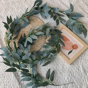 Artificial willow leaf vine garland for home decor and wedding party wall hanging
