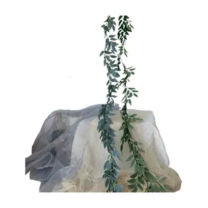 Decorative artificial willow leaf vine greenery for indoor wall and ceiling hanging