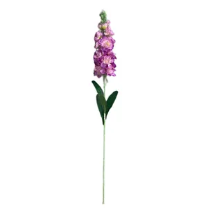 Enkele steel van een realistische kunstmatige paarse viooltjes zijden bloem voor decor
