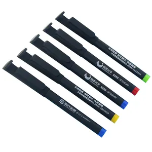 Black gel ink pen with integrated phone stand clip for desk office gift supplies