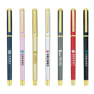 Professional customizable metal rollerball pens set for business office gifts in multiple colors