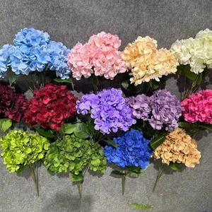 Realistische Künstliche Hortensie Seidenblumenstrauß Für Hochzeit Haus Hotel Dekor Mehrkopf Faux Blumenarrangement DIY Strauß