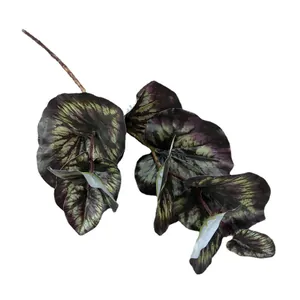 Realistic artificial Rex Begonia leaf branch for Nordic style home decor and DIY flower arrangements