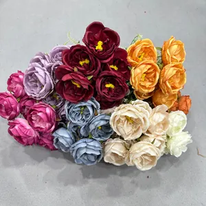 Kunstmatige Austin Rozenbundel 7 Koppen Zijden Bloemenarrangement Voor Bruiloft Huis Decoratie Realistisch Kunstboeket