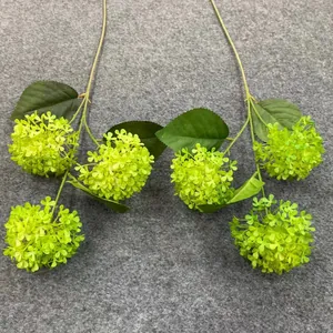 Artificial lime green hydrangea stems for forest style wedding floral arrangements