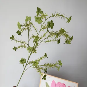 Detailed view of a high-stem artificial green wild flower for elegant floral arrangement