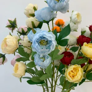 Bouquet di peonie artificiali a 7 teste in colori misti per decorazioni casa
