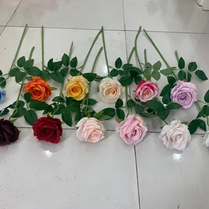 Künstliche Seidentuch Rose Einzelner Stiel Langer Zweig Kunstblumen Für Zuhause Hochzeit Party Deko Realistische Blumenarrangements