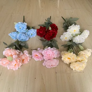 Realistic Artificial Peony Flowers Silk Peony Bouquet For Wedding Hotel Party Home Decoration Aesthetic Floral Arrangement