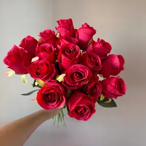Elegant bouquet of artificial Bulgarian red roses perfect for home and hotel decor