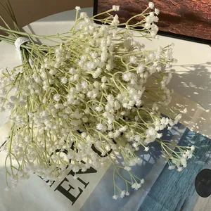 Flores de Aliento de Bebé Artificiales de Plástico Pegamento Suave Bouquet de Gypsophila para Boda Hogar