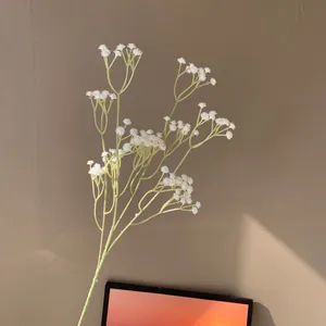 Flor de paniculata artificial blanca realista con 108 cabezas para bodas