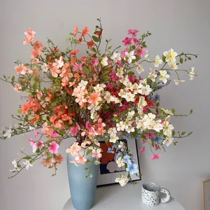 Longue Branche de Fleurs de Jasmin d'Orange Simulées Petites Fleurs Sauvages Pour Décoration de Mariage Maison Style Pastoral Tiges de Fleurs Artificielles