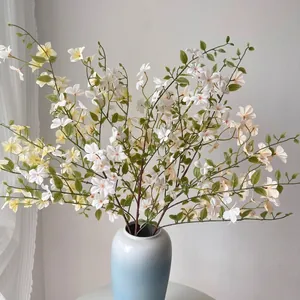 Branche de jasmin artificiel à longue tige et fleurs blanches pour décor de mariage