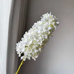 Close-up of white pagoda hydrangea artificial flower showing dense petal texture.