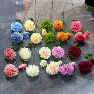 Multicolor 3-head artificial silk flowers for wedding decor and home flower arrangement