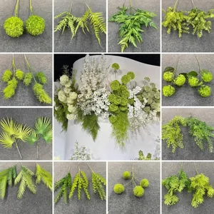 Artificial Greenery Stems For Wedding Decor Green Leaves Branches For Outdoor Arch Flower Arrangement Forest Theme Home Decor