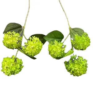 Artificial green hydrangea stems for forest-style wedding ceiling and road lead decor.
