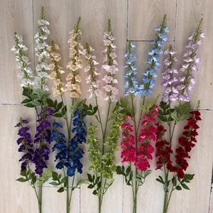 Variété de fleurs de delphinium artificielles à 2 branches pour décor de mariage