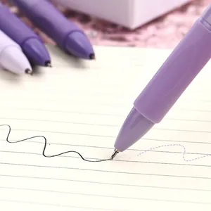 Aesthetic purple 0.5mm ST tip retractable gel pen smooth writing on notebook paper