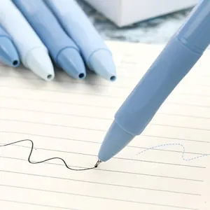 Retractable blue gel pen with ST needle tip for smooth writing and exam signature use