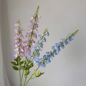 Pied-d'alouette Artificiel Style Jardin Monet Fleur En Soie Longue Tige Pour Décoration Murale Mariage Maison Hôtel