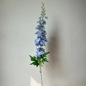 Detailed view of light blue artificial delphinium branch for French Monet style decor