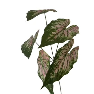 Artificial 3D printed Caladium plant with 5 branches for home and wedding decor