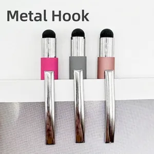 Premium metal clip stylus ballpoint pens in elegant pink, grey, and rose gold finishes