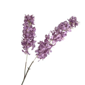 Elegant purple artificial hyacinth stem with 2 forks for wedding decoration
