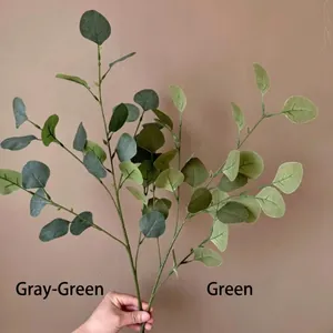 Kunstmatige Eucalyptusbladeren Tak Noorse Bosstijl Appeltakken Voor Huis Bruiloft Feest Decoratie Satijnen Stof Plastic IJzerdraad Planten