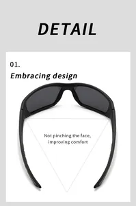 Vue détaillée des lunettes de soleil sport polarisées montrant la monture enveloppante