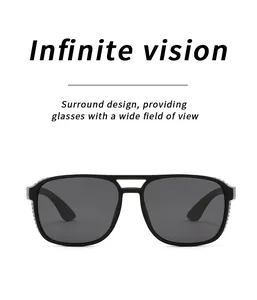 Detail view of double bridge polarized sunglasses for sports with hollow side