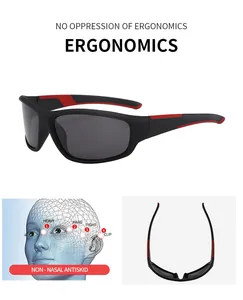 Ergonomic polarized sports sunglasses with non-slip nasal pads for cycling and driving comfort.