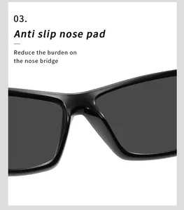 Macro view of anti-slip nose pads on polarized sports cycling sunglasses for outdoors