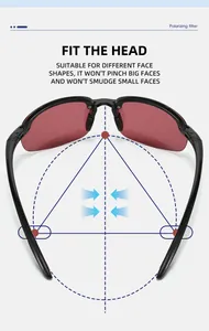 Detail of polarized fishing sunglasses with flexible temples for comfortable fit
