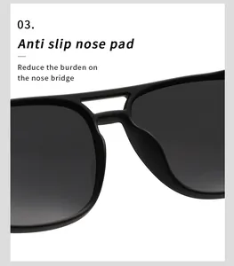 Detail shot of the matte black sunglasses featuring a comfortable anti-slip nose pad